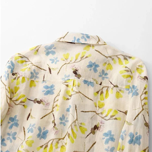 Pure 100% Cotton Leaf Print Shirt Lightweight & Stylish