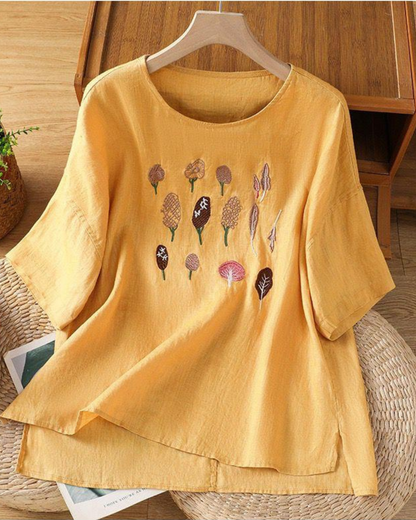 Pure Cotton Embroidered T-Shirt Top