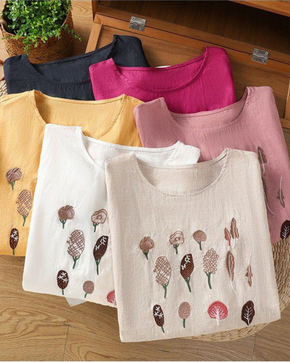 Pure Cotton Embroidered T-Shirt Top