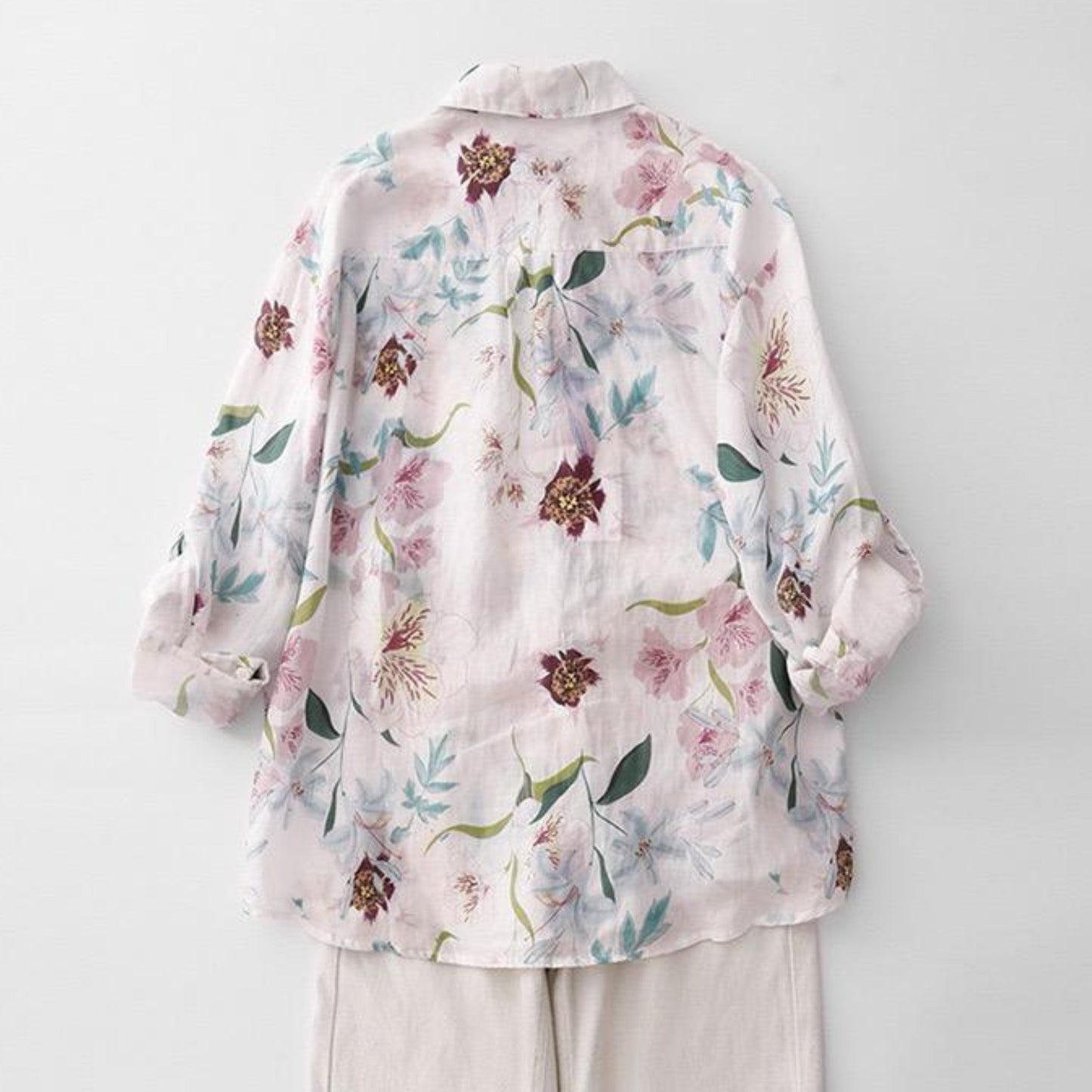 Pure Cotton Digital Leaf Printed Full Sleeve Casual Shirt