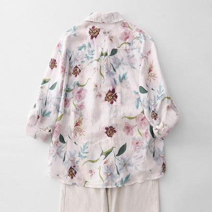 Pure Cotton Digital Leaf Printed Full Sleeve Casual Shirt