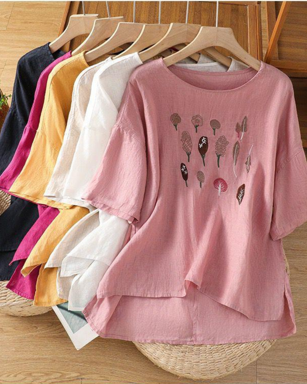 Pure Cotton Embroidered T-Shirt Top
