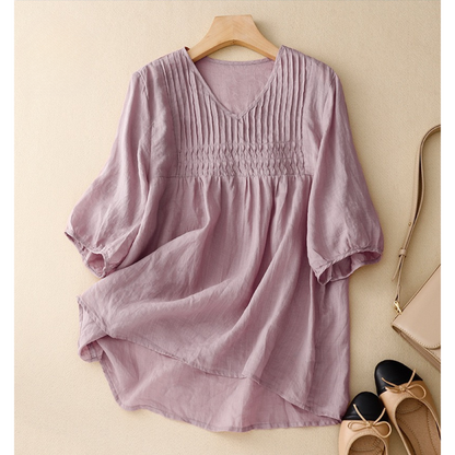 Pure Linen Cotton Pleated Comfortable tunic