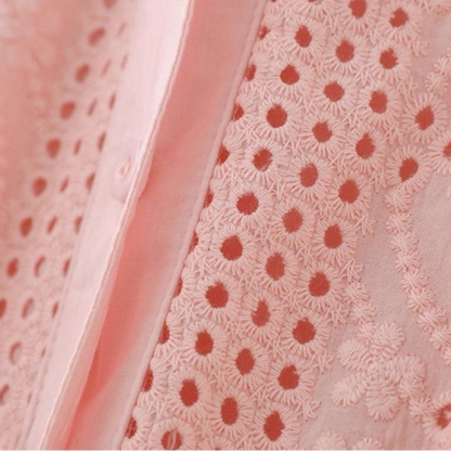 Pure Cotton Schiffly Embroidered Button Down Shirt