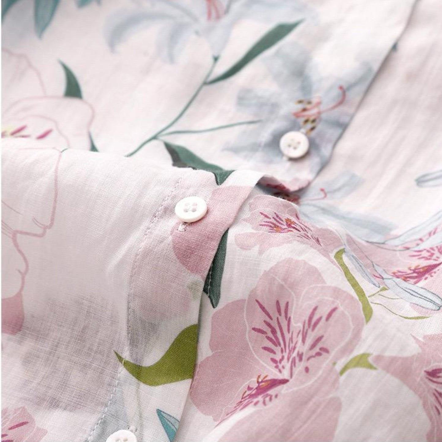 Pure Cotton Digital Leaf Printed Full Sleeve Casual Shirt