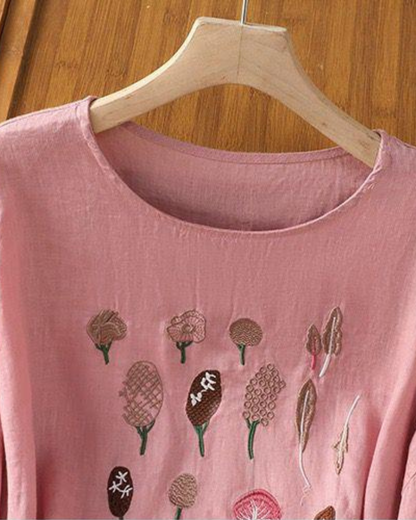 Pure Cotton Embroidered T-Shirt Top