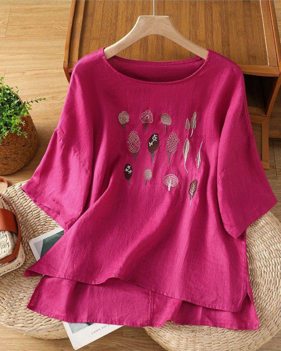 Pure Cotton Embroidered T-Shirt Top