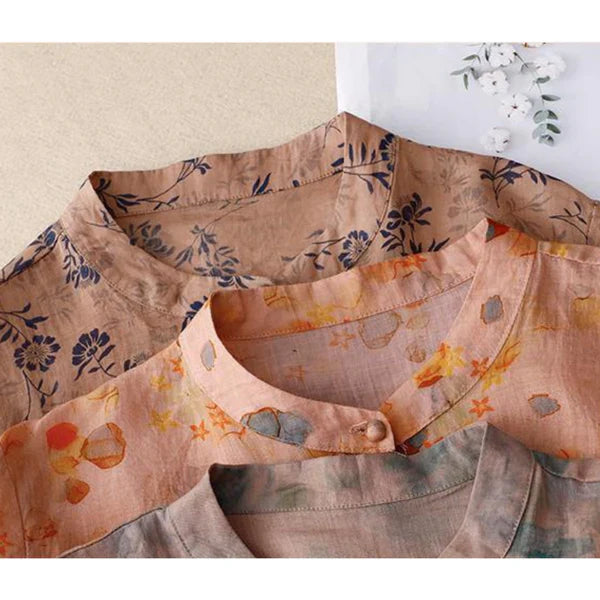 Pure Cotton Printed Shirt With Organza