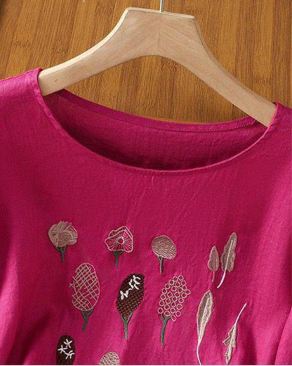 Pure Cotton Embroidered T-Shirt Top