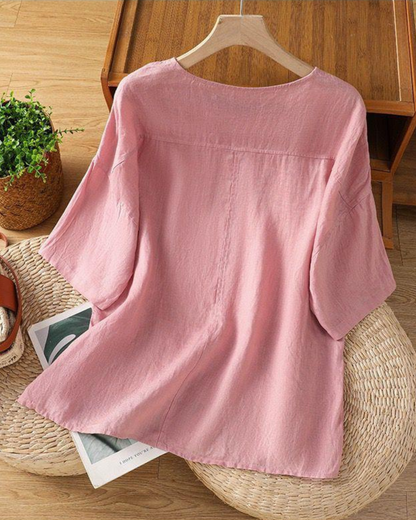 Pure Cotton Embroidered T-Shirt Top