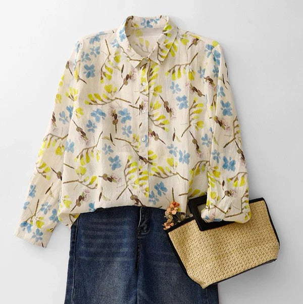 Pure 100% Cotton Leaf Print  Shirt Lightweight & Stylish