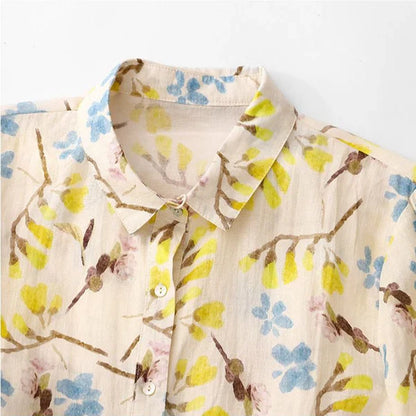 Pure 100% Cotton Leaf Print  Shirt Lightweight & Stylish