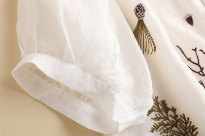 Pure Cotton Embroidered Oversize Comfort Shirt