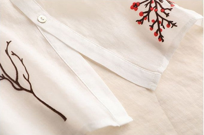 Pure Cotton Embroidered Oversize Comfort Shirt