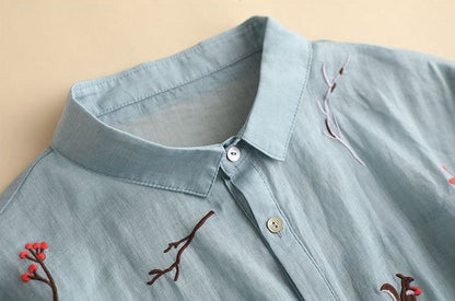 Pure Cotton Embroidered Oversize Comfort Shirt